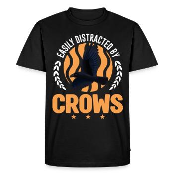 Facilement distrait par Crows Crow Raven Raven Crow - T-shirt Premium bio Homme - noir - Devant - Nico (187cm)