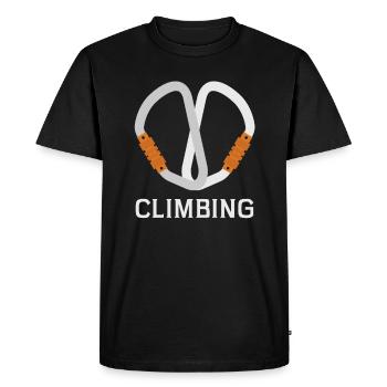 Escalade Alpinisme Alpinisme Mousqueton Alpin - T-shirt Premium bio Homme - noir - Devant - Nico (187cm)