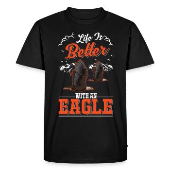 La vie est meilleure avec un Eagle Golden Eagle Eagle - T-shirt Premium bio Homme - noir - Devant - Nico (187cm)
