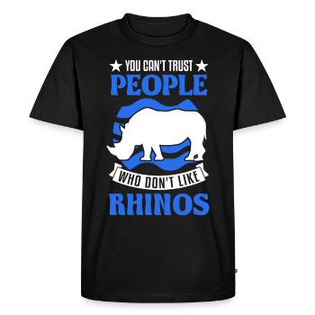 Rhinocéros Cadeau Rhinocéros - T-shirt Premium bio Homme - noir - Devant - Nico (187cm)