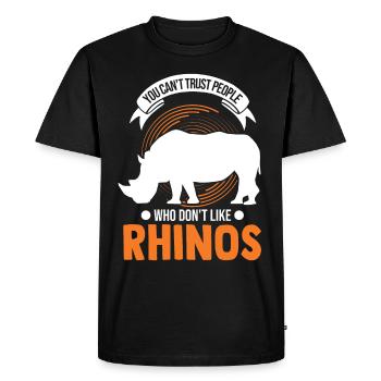 Rhinocéros Cadeau Rhinocéros - T-shirt Premium bio Homme - noir - Devant - Nico (187cm)