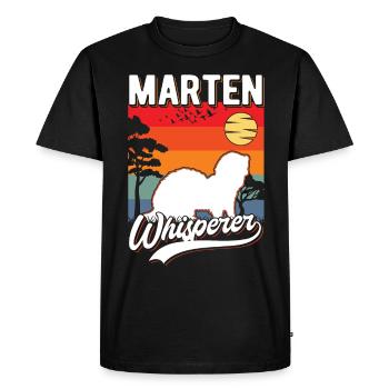Marten Whispering Tree Marten - Men's Premium Organic T-Shirt - black - Front - Nico (187cm)