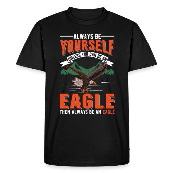 Aigle royal Fauconnier Aigle Reproducteur Aigle - T-shirt Premium bio Homme - noir - Devant - Nico (187cm)