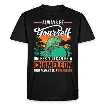 Chameleon Gift Chameleon - Men's Premium Organic T-Shirt - black - Front - Nico (187cm)