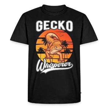 Gecko Whisperer Gecko Whisperer Leopard Gecko - Men's Premium Organic T-Shirt - black - Front - Nico (187cm)
