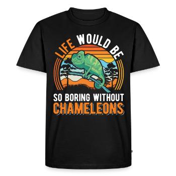 Chameleon Gift Chameleon - Men's Premium Organic T-Shirt - black - Front - Nico (187cm)