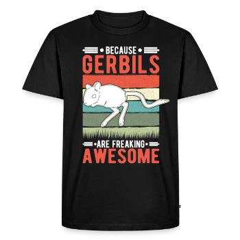 Parce que les gerbilles sont des gerbilles impressionnantes - T-shirt Premium bio Homme - noir - Devant - Nico (187cm)