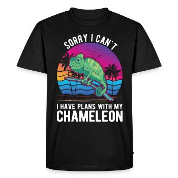 Chameleon Gift Chameleon - Men's Premium Organic T-Shirt - black - Front - Nico (187cm)