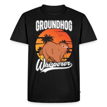 Marmotte Whisperer Marmotte Forêt Marmotte - T-shirt Premium bio Homme - noir - Devant - Nico (187cm)