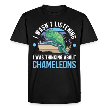 Chameleon Gift Chameleon - Men's Premium Organic T-Shirt - black - Front - Nico (187cm)