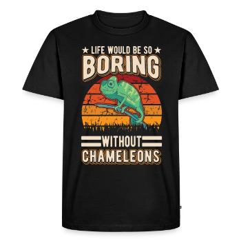 Chameleon Gift Chameleon - Men's Premium Organic T-Shirt - black - Front - Nico (187cm)