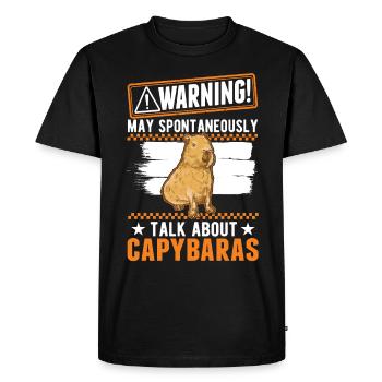 Warning Capybara lovers capybara - Men's Premium Organic T-Shirt - black - Front - Nico (187cm)