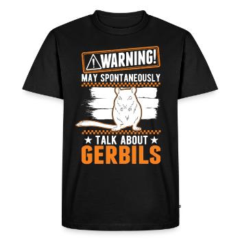 Avertissement Gerbille de course rat gerbille - T-shirt Premium bio Homme - noir - Devant - Nico (187cm)