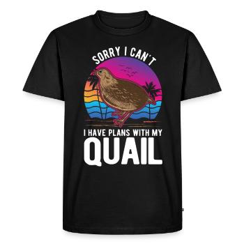 Quail Gift Quail Breeding Quail Breeder - Men's Premium Organic T-Shirt - black - Front - Nico (187cm)