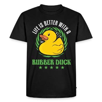 La vie est meilleure avec un Rubber Duck Gummiente - T-shirt Premium bio Homme - noir - Devant - Nico (187cm)