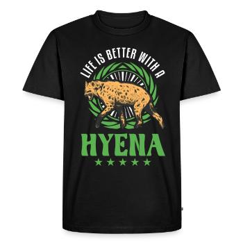 La vie est meilleure avec une Hyène Loup de Terre Hyène - T-shirt Premium bio Homme - noir - Devant - Nico (187cm)