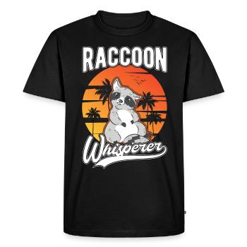Raton laveur Whisperer Raton laveur - T-shirt Premium bio Homme - noir - Devant - Nico (187cm)