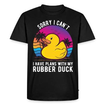 Canard en caoutchouc Cadeau Canard Grinçant Canard Bain Canard - T-shirt Premium bio Homme - noir - Devant - Nico (187cm)