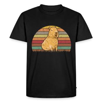 Capybara Retro Wasserschwein Vintage - T-shirt Premium bio Homme - noir - Devant - Nico (187cm)
