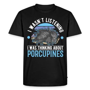 Porc-épic Cadeau Porc-épic - T-shirt Premium bio Homme - noir - Devant - Nico (187cm)