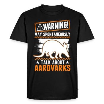 Warning Aardvark Gift Aardvark - Men's Premium Organic T-Shirt - black - Front - Nico (187cm)