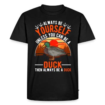 Canard Cadeau Canard Éleveur de Canard - T-shirt Premium bio Homme - noir - Devant - Nico (187cm)
