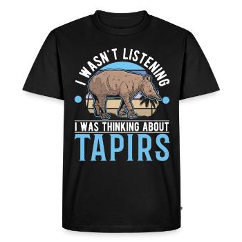 Je n’écoutais pas, je pensais à Tapirs - T-shirt Premium bio Homme - noir - Devant - Nico (187cm)