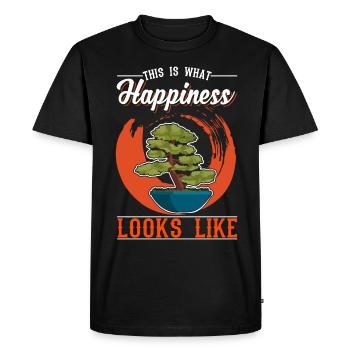 Bonsaï Japonais Bonheur Bonsaï Arbre - T-shirt Premium bio Homme - noir - Devant - Nico (187cm)