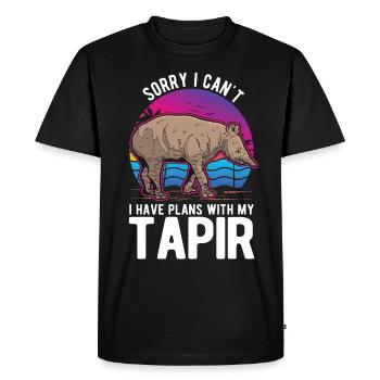 Désolé, je ne peux pas avoir de plans avec mon Tapir - T-shirt Premium bio Homme - noir - Devant - Nico (187cm)