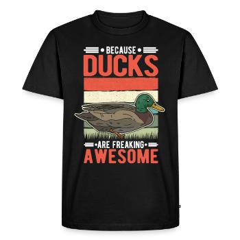 Duck Gift Duck Breeder - Men's Premium Organic T-Shirt - black - Front - Nico (187cm)