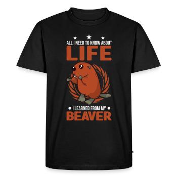 Beaver Gift Beaver Dam Beaver - Men's Premium Organic T-Shirt - black - Front - Nico (187cm)
