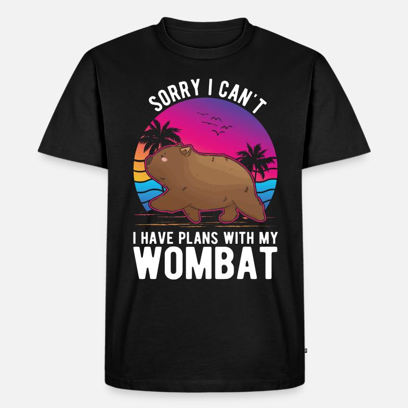 Australischer Wombat - Männer Premium Bio T-Shirt - Schwarz