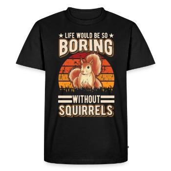Squirrel Gift Squirrel Grey Squirrel - Men's Premium Organic T-Shirt - black - Front - Nico (187cm)
