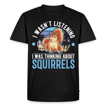 Squirrel Gift Squirrel Grey Squirrel - Men's Premium Organic T-Shirt - black - Front - Nico (187cm)