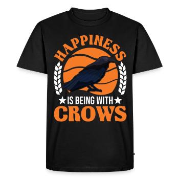 Happiness is being with Crows Raven Crow - Men's Premium Organic T-Shirt - black - Front - Nico (187cm)