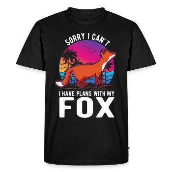 I can't I have plans with my Fox Fuchs - Men's Premium Organic T-Shirt - black - Front - Nico (187cm)