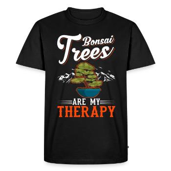 Les bonsaïs sont mon bonsaï de thérapie - T-shirt Premium bio Homme - noir - Devant - Nico (187cm)