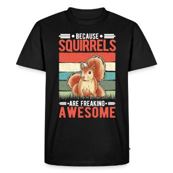 Squirrel Gift Squirrel Grey Squirrel - Men's Premium Organic T-Shirt - black - Front - Nico (187cm)