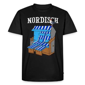 Moin Beach Chair Vacances Aurores boréales Nordique Mer Baltique - T-shirt Premium bio Homme - noir - Devant - Nico (187cm)