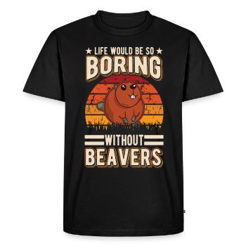 Beaver Gift Barrage de castor - T-shirt Premium bio Homme - noir - Devant - Nico (187cm)