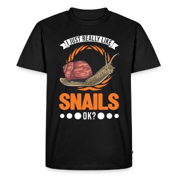 I just really like Snails ok Snail - Men's Premium Organic T-Shirt - black - Front - Nico (187cm)