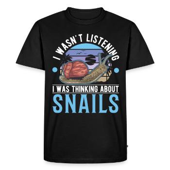 Snail Gift Vineyard Snail - Men's Premium Organic T-Shirt - black - Front - Nico (187cm)