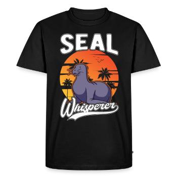 Seal Whisperer Sea Lion Whisperer Seal - T-shirt Premium bio Homme - noir - Devant - Nico (187cm)