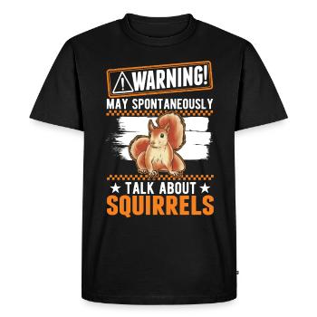 Warning Squirrel Grey Squirrel - Men's Premium Organic T-Shirt - black - Front - Nico (187cm)