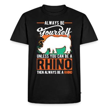 Rhinocéros Rhinocéros - T-shirt Premium bio Homme - noir - Devant - Nico (187cm)
