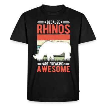 Because Rhinos are freaking awesome Nashorn - Men's Premium Organic T-Shirt - black - Front - Nico (187cm)