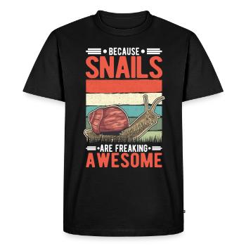 Parce que les escargots sont des escargots géniaux - T-shirt Premium bio Homme - noir - Devant - Nico (187cm)