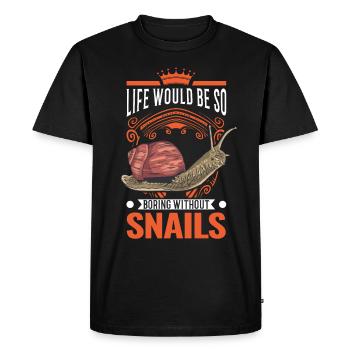 Life would be so boring without Snails Snail - Men's Premium Organic T-Shirt - black - Front - Nico (187cm)
