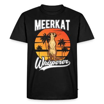 Erdmännchen Flüsterer Meerkat Whisperer - T-shirt Premium bio Homme - noir - Devant - Nico (187cm)