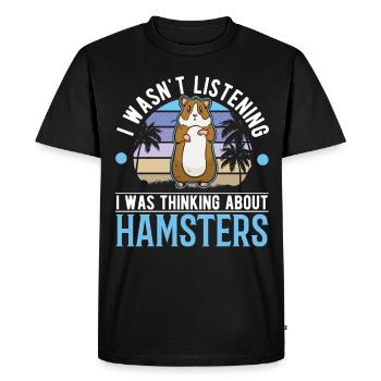 Hamster Cadeau Hamster Roue Hamster Doré - T-shirt Premium bio Homme - noir - Devant - Nico (187cm)